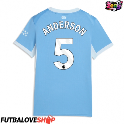 Dres Manchester City Elliot Anderson #5 Domáci pre Ženy 2026-27 Krátky Rukáv